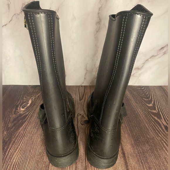 RED VALENTINO Black Bow tie Rain Boots Size 39 or 8.5 - Picture 6 of 11